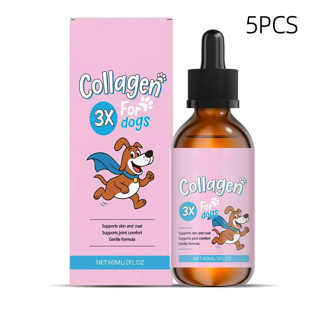 1/3/5-Piece Dog Collagen Drops Gentle Formula for Coat & Skin Care Main Dietary Supplement Dog Cleaning Supplies