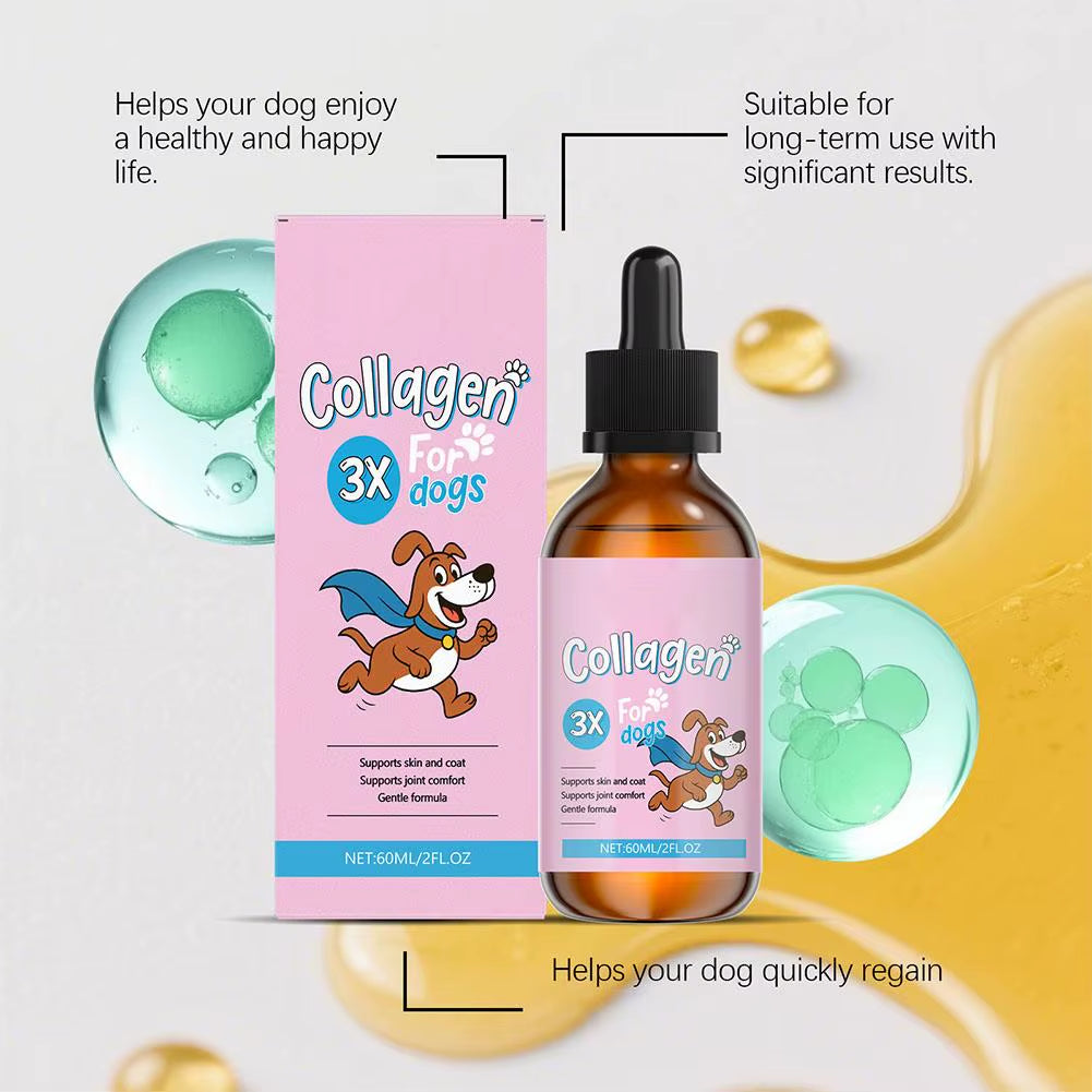 1/3/5-Piece Dog Collagen Drops Gentle Formula for Coat & Skin Care Main Dietary Supplement Dog Cleaning Supplies
